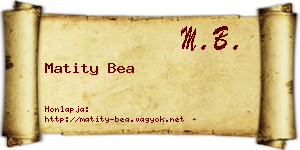 Matity Bea névjegykártya